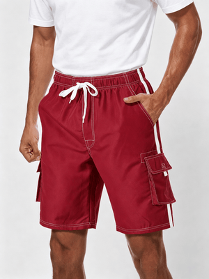 TACVASEN Black Men's Quick Dry Bathing Trunks Beach Shorts