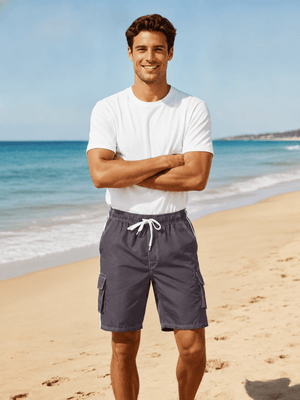 TACVASEN Black Men's Quick Dry Bathing Trunks Beach Shorts
