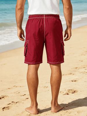 TACVASEN Black Men's Quick Dry Bathing Trunks Beach Shorts