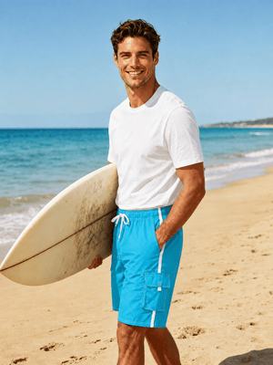 TACVASEN Black Men's Quick Dry Bathing Trunks Beach Shorts