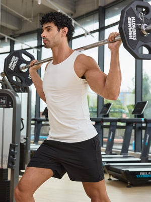 TACVASEN White Men's Quick Dry Compression Tank Top