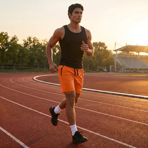 TACVASEN Orange Men's Quick Dry Lightweight Water Resistant Running Shorts