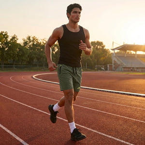 TACVASEN Army Green Men's Quick Dry Lightweight Water Resistant Running Shorts