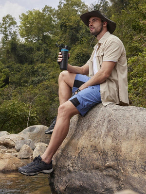 TACVASEN Blue Grey Mens Quick-dry Outdoor Cargo Shorts