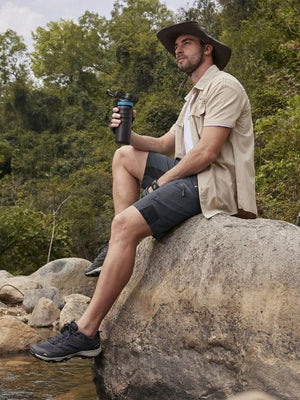 TACVASEN Dark Grey Mens Quick-dry Outdoor Cargo Shorts