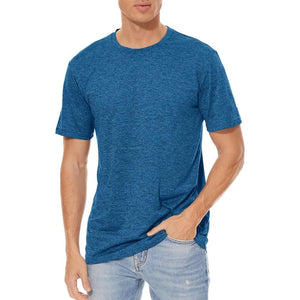 TACVASEN Black Men's Quick - Dry Solid Round Neck T-shirt
