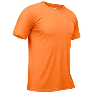 TACVASEN Orange Men's Quick - Dry Sun Protection Rash Guard T-Shirts