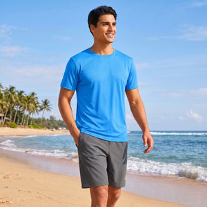 TACVASEN Azure Men's Quick - Dry Sun Protection Rash Guard T-Shirts