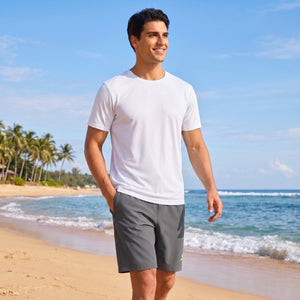 TACVASEN White Men's Quick - Dry Sun Protection Rash Guard T-Shirts