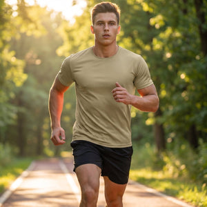 TACVASEN Flax Green Men's Quick - Dry Sun Protection Rash Guard T-Shirts