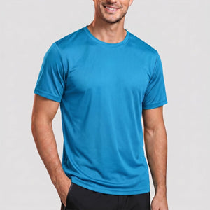 TACVASEN Blue Green Men's Quick - Dry Sun Protection Rash Guard T-Shirts
