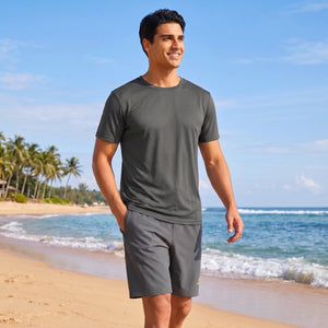 TACVASEN Dark Grey Men's Quick - Dry Sun Protection Rash Guard T-Shirts