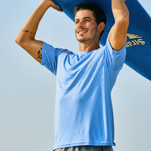TACVASEN Azure Men's Quick - Dry Sun Protection Rash Guard T-Shirts