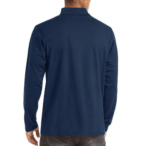 TACVASEN Navy Men's Quarter Zip Thermal Fleece Lined Pullover Sweatshirt