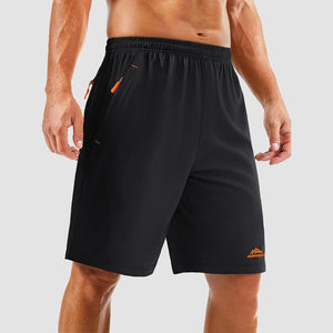 TACVASEN Black Men's Running Workout Shorts Quick Dry with Pockets