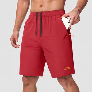 TACVASEN Tomato Red Men's Running Workout Shorts Quick Dry with Pockets