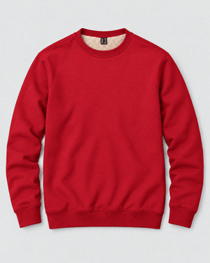 TACVASEN Tomato Red Men's Sherpa Lined Sweatshirt Warm Heavyweight Fleece Pullover