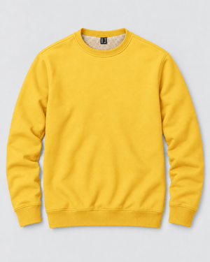 TACVASEN Yellow Men's Sherpa Lined Sweatshirt Warm Heavyweight Fleece Pullover