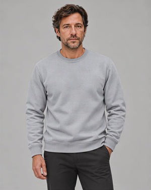 TACVASEN Light Grey Men's Sherpa Lined Sweatshirt Warm Heavyweight Fleece Pullover