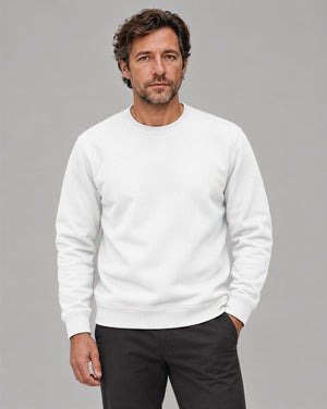 TACVASEN White Men's Sherpa Lined Sweatshirt Warm Heavyweight Fleece Pullover