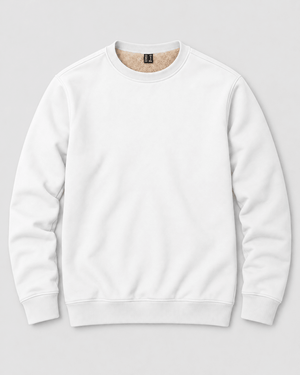 TACVASEN White Men's Sherpa Lined Sweatshirt Warm Heavyweight Fleece Pullover