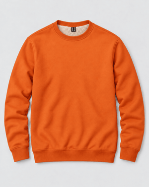 TACVASEN Orange Men's Sherpa Lined Sweatshirt Warm Heavyweight Fleece Pullover
