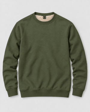 TACVASEN Army Green Men's Sherpa Lined Sweatshirt Warm Heavyweight Fleece Pullover