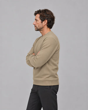 TACVASEN Khaki Men's Sherpa Lined Sweatshirt Warm Heavyweight Fleece Pullover