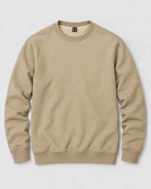 TACVASEN Khaki Men's Sherpa Lined Sweatshirt Warm Heavyweight Fleece Pullover