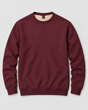 TACVASEN Wine Red Men's Sherpa Lined Sweatshirt Warm Heavyweight Fleece Pullover
