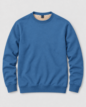 TACVASEN Grey Blue Men's Sherpa Lined Sweatshirt Warm Heavyweight Fleece Pullover