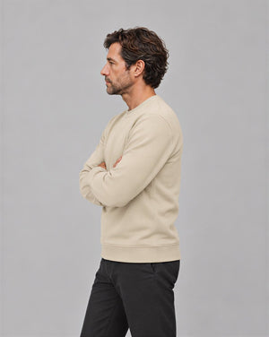 TACVASEN Light Khaki Men's Sherpa Lined Sweatshirt Warm Heavyweight Fleece Pullover