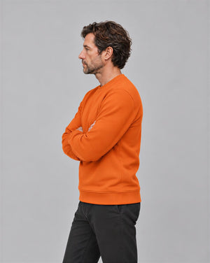 TACVASEN Orange Men's Sherpa Lined Sweatshirt Warm Heavyweight Fleece Pullover
