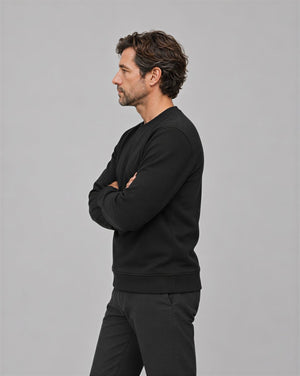 TACVASEN Black Men's Sherpa Lined Sweatshirt Warm Heavyweight Fleece Pullover