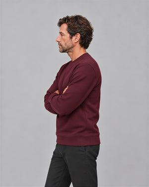 TACVASEN Wine Red Men's Sherpa Lined Sweatshirt Warm Heavyweight Fleece Pullover