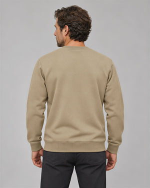 TACVASEN Khaki Men's Sherpa Lined Sweatshirt Warm Heavyweight Fleece Pullover