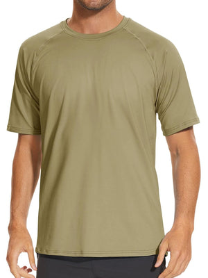 TACVASEN Dull Cyan Men's Short Sleeve UPF 50+ Sun Protection Shirts