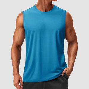 TACVASEN Blue Green Men's Sleeveless Shirt Quick Dry UPF 50+ Gym Tank Top