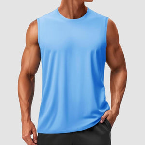 TACVASEN Waterfall Blue Men's Sleeveless Shirt Quick Dry UPF 50+ Gym Tank Top