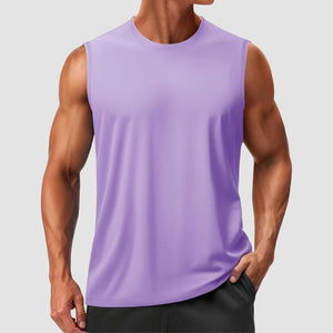 TACVASEN Light Purple Men's Sleeveless Shirt Quick Dry UPF 50+ Gym Tank Top