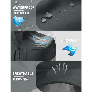 Men's Softshell Vest Windproof Waterproof Lightweight Jacket - AT25M3347