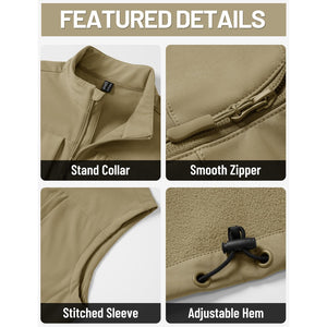Men's Softshell Vest Windproof Waterproof Lightweight Jacket - AT25M3347