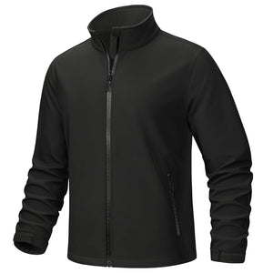 TACVASEN Black Men's Softshell Windproof Waterproof Coats Hiking Jackets