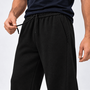 TACVASEN Black Men's Solid Color Versatile Casual Pants