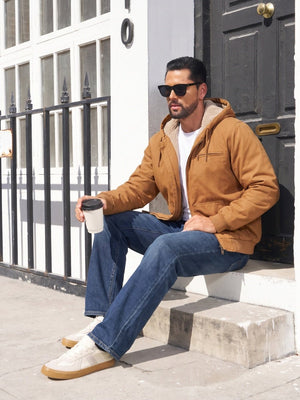 TACVASEN Vintage Blue Men's Straight Fit Jeans With Secure Storage