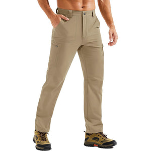 TACVASEN Khaki Men's Stretch Quick Dry Hiking Cargo Pants
