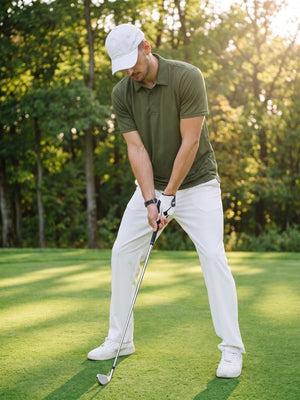 TACVASEN Army Green Men's Summer Golf Polo Breathable Functional Shirt