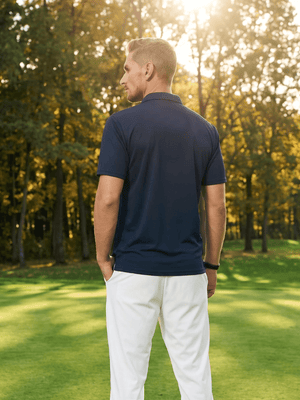 TACVASEN Navy Men's Summer Golf Polo Breathable Functional Shirt