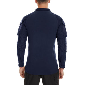 TACVASEN Navy Men's Tactical Military Long Sleeves Shirt