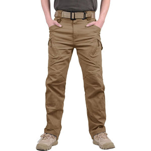 TACVASEN Coyote Brown Men's Tactical Cargo Pants Lightweight Stretch Cotton 9 Pockets Outdoor
